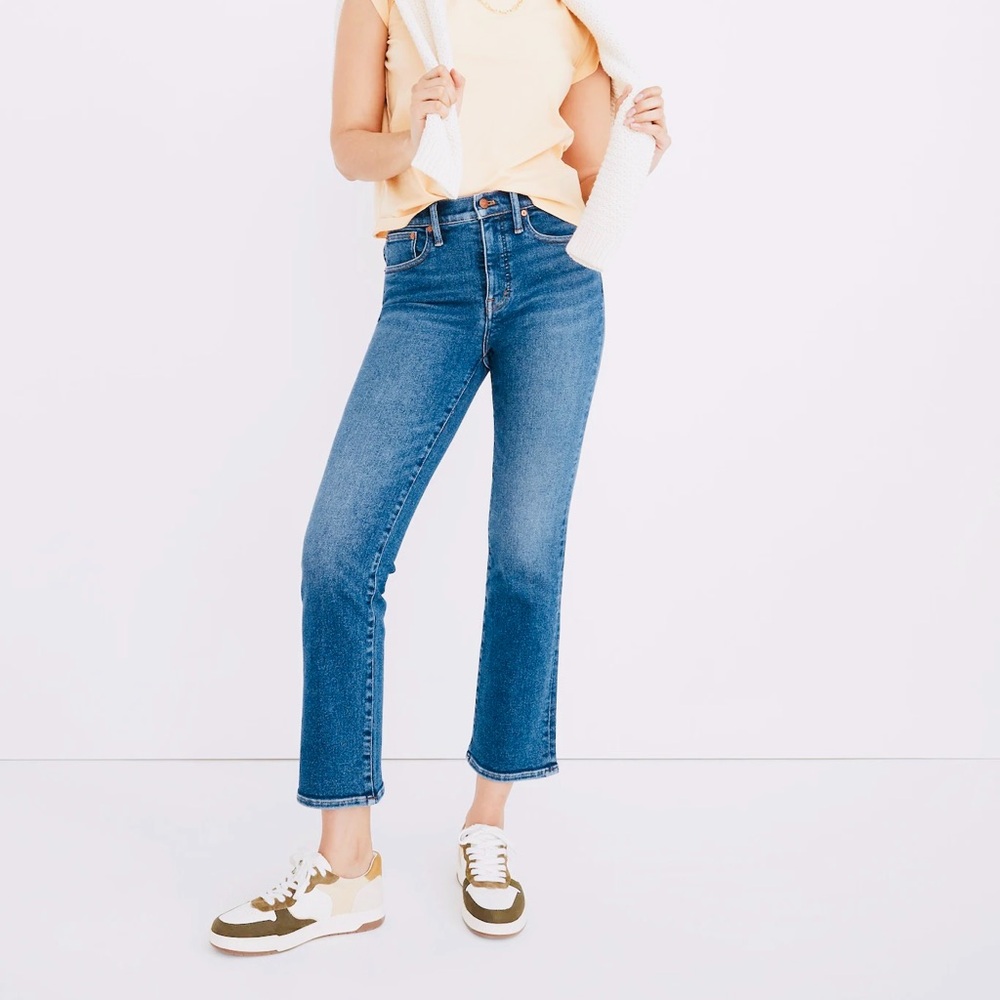 Madewell Cali Demi-Boot Cropped High Rise Medium Wash Mini Flare Jeans- Size 26
